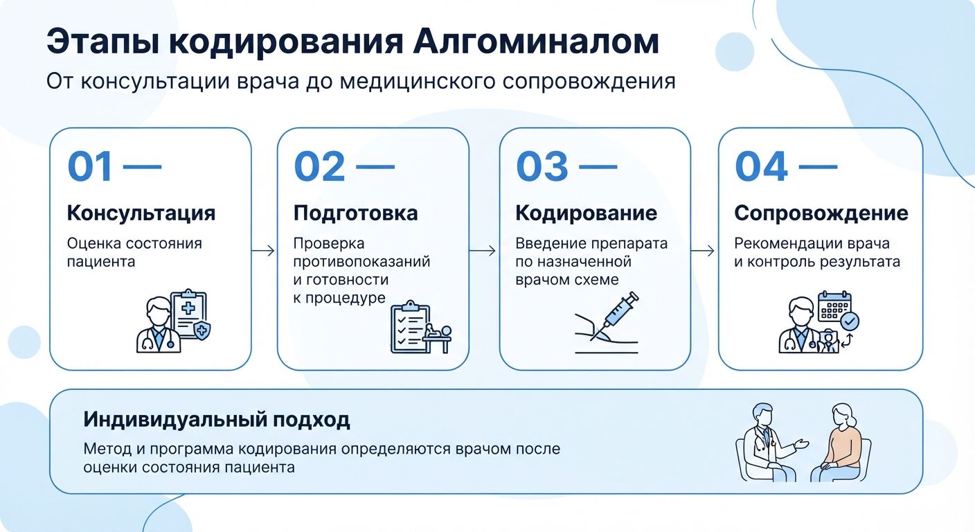 Кодирование препаратом «Алгоминал» в Балтийске инфографика